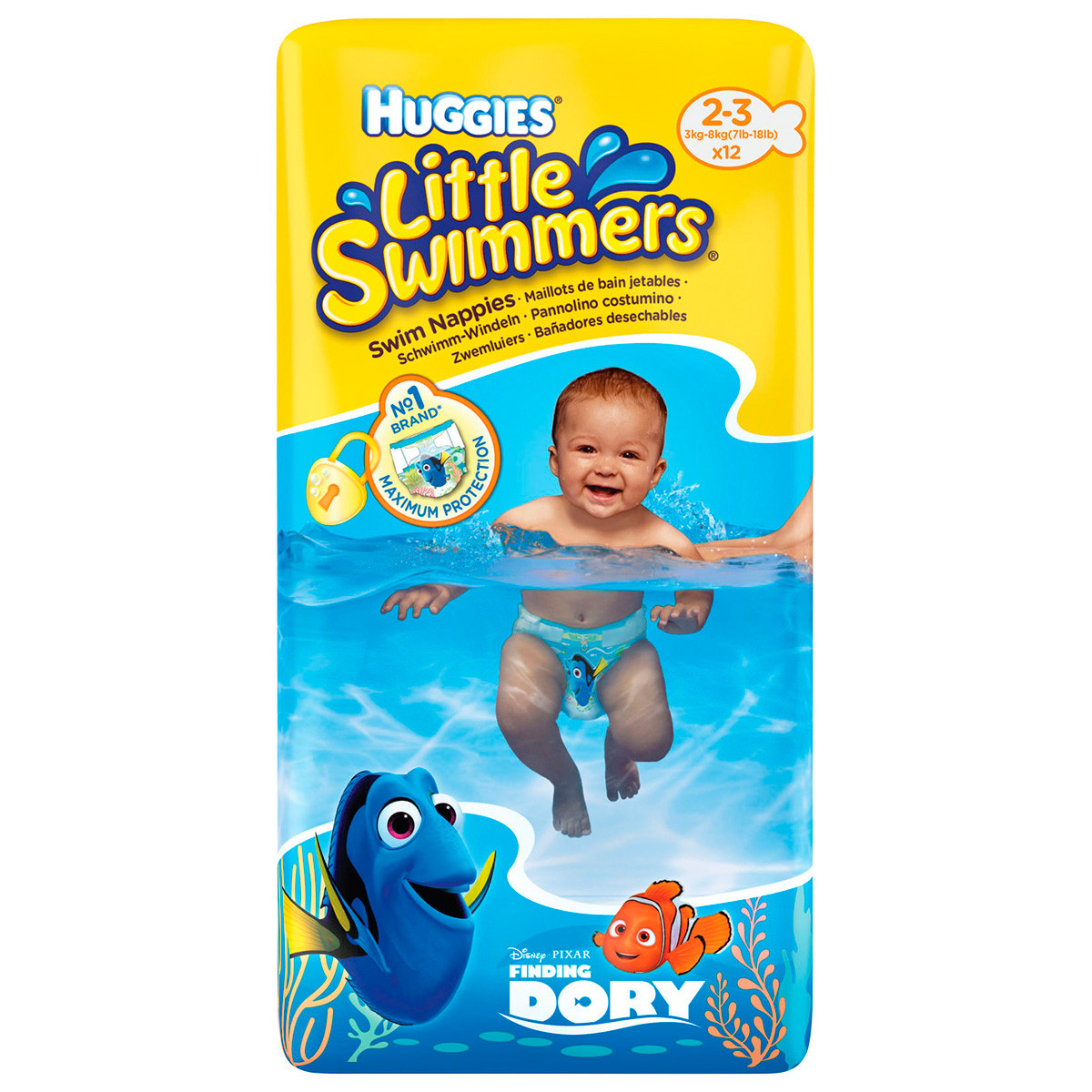 Imagen de Huggies pañal bañador swimmers 3-8kg 12uds