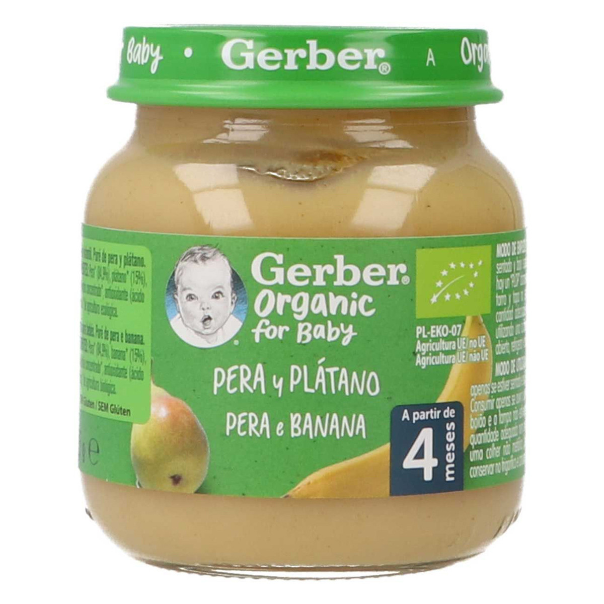 Imagen de Nestle geber organic pera platano tarro 125gr