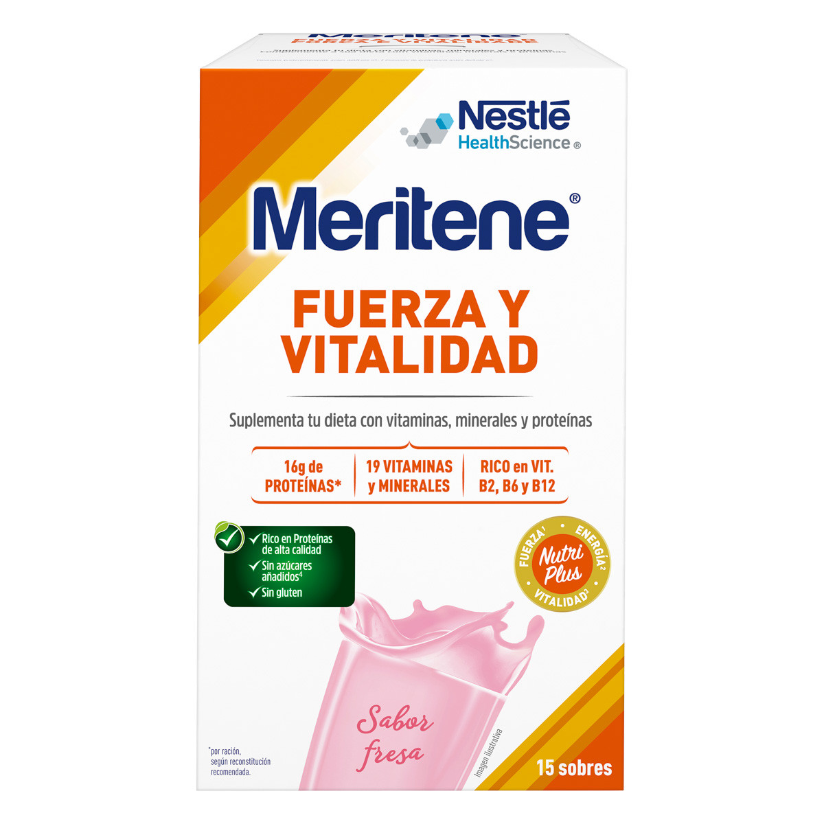 Imagen de Meritene polvo fresa 15 sobres 30gr